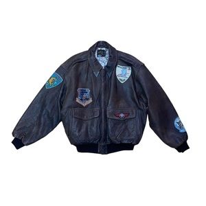 Vintage Avirex Limited Type A-2 Brown Leather Bomber Flight Jacket size M